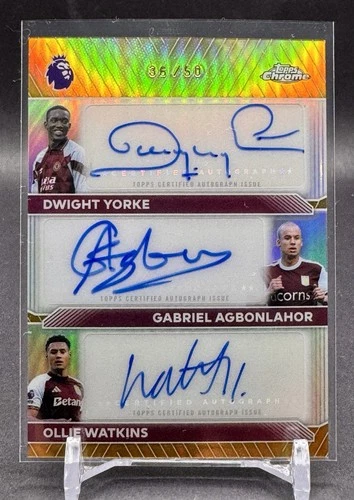 2025-26 Topps Chrome Premier League Aston Villa Triple Gold Auto #/50