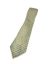 Excellent condition HERMES Tie Silk Gold Pattern Mens Mens