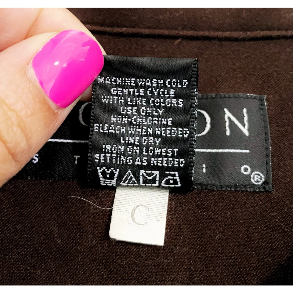 Chaqueta de gamuza sintética marrón Norton Studio Petites para mujer talla 14P Foto 4 de 4