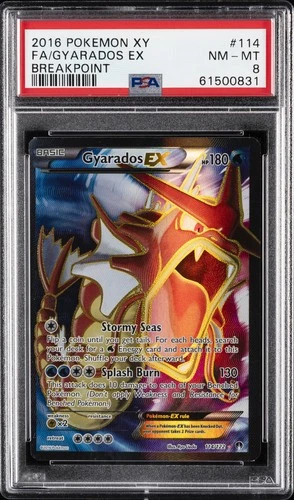 2016 POKEMON XY BREAKPOINT #114 FULL ART/GYARADOS EX PSA 8