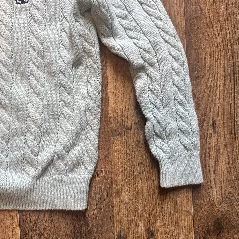Vineyard Vines Ice Blue Cable Knit Sweater Girls 5 | Cozy Holiday Cashmere Ski - Image 3 of 4