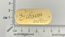 Gibson Amp or Case Logo Badge Custom Made Engraved Solid Brass with Gold Screws