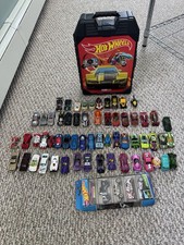 Lot Of 65 Hot Wheels Cars With Carrying Case Mixed