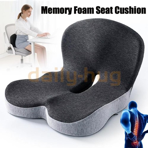 Memory Foam Seat Cushion Lumbar Support Ergonomic Back Support for…