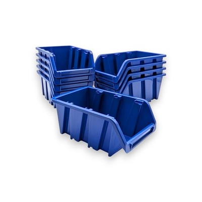 125 Stapelboxen Lagerboxen Sortierboxen Schwarz Blau mixed