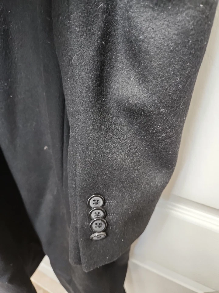 Kenneth Cole Black Cashmere Wool Long Top Coat Overcoat 46R NWT - Image 4 of 4