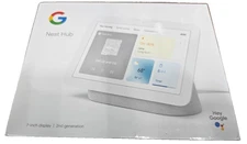 Google Nest Hub (2nd Gen) Smart Display Chalk: 7" LED, Bluetooth, Voice Control