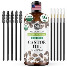 NaturoBliss Organic Castor Oil 16 oz   100 Pure, Expeller-Pressed, Hexane-Fre