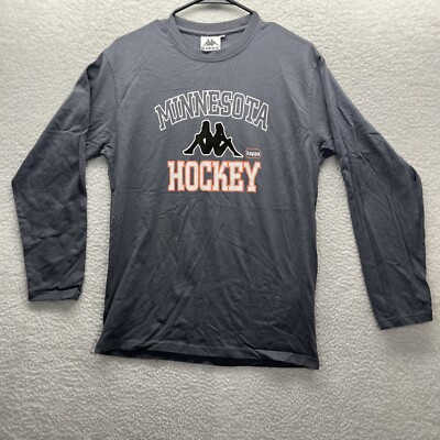 Kappa Shirt Mens Large Green Long Sleeve Logo Minnesota Hockey Casual Chore Fit