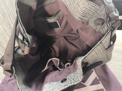 Kooba Gray Slouchy Leather Hobo Shoulder Bag Large Purse Zippers pretty VGC Prin - Picture 20 of 21