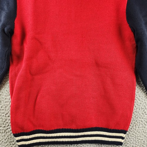 Polo Ralph Lauren Long Sleeve Latterman Jacket Boys L 14/16 Red Multi Full Zip - Picture 14 of 15
