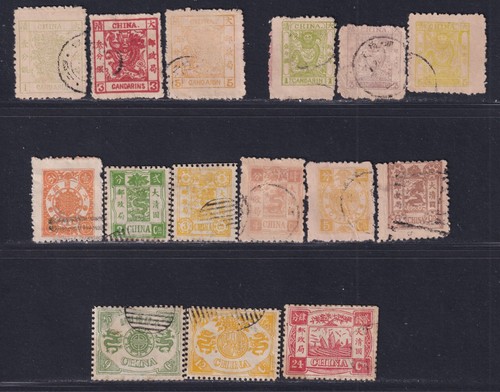 China Stamp 1878-94 Large, Small & Dowager Dragon 3 sets, Old, Forgeries, Used