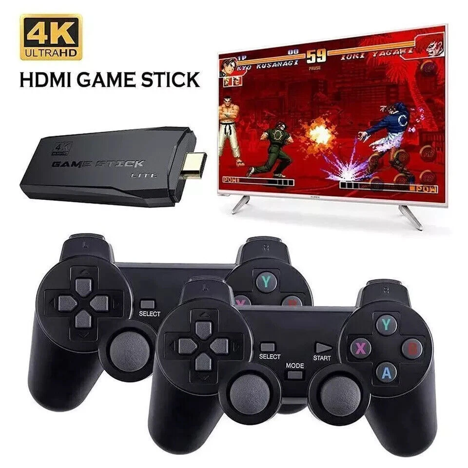 Console Game Stick Wireless HDMI 4K TV Integrata 64GB 20000+Giochi Retro 2 Gamepad - Immagine 2 di 4