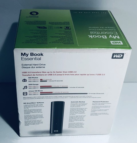 WD My Book Essential 1TB External Hard Drive (WDBACW0010HBK-NESN) New Sealed - Picture 4 of 8