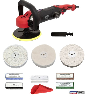 Schleifer Polierer Metall Poliermaschine 6'' x 1'' Kit variable Geschwindigkeit 1400W