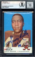 Leroy Kelly Gem Mint 10 Beckett BAS Signed 1969 Topps Autograph