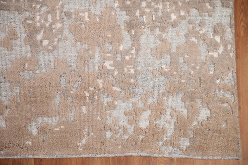 Abstract Modern 8x10 ft. Indian Area Rug Hand-knotted Wool Carpet - Picture 6 of 12