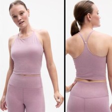 Gap NEW GapFit Studio Longline Sports Bra Purple Lavender Racerback XL Workout