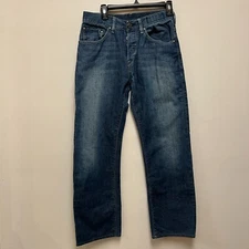 Guess Jeans 1981 Men's Medium Wash Straight Leg Blue Size 29 x 32 Button fly VTG