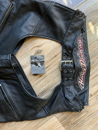 Harley Davidson | Leather Chaps Black | Small | Adjustable Waist | Used - Picture 6 of 11
