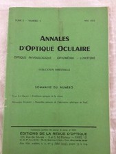 Très Rare Annales Optique Oculaire Mai 1953