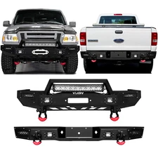 VIJAY  Front/Rear Bumper for 1998-2012 Ford Ranger with Winch Plate & LED Lights