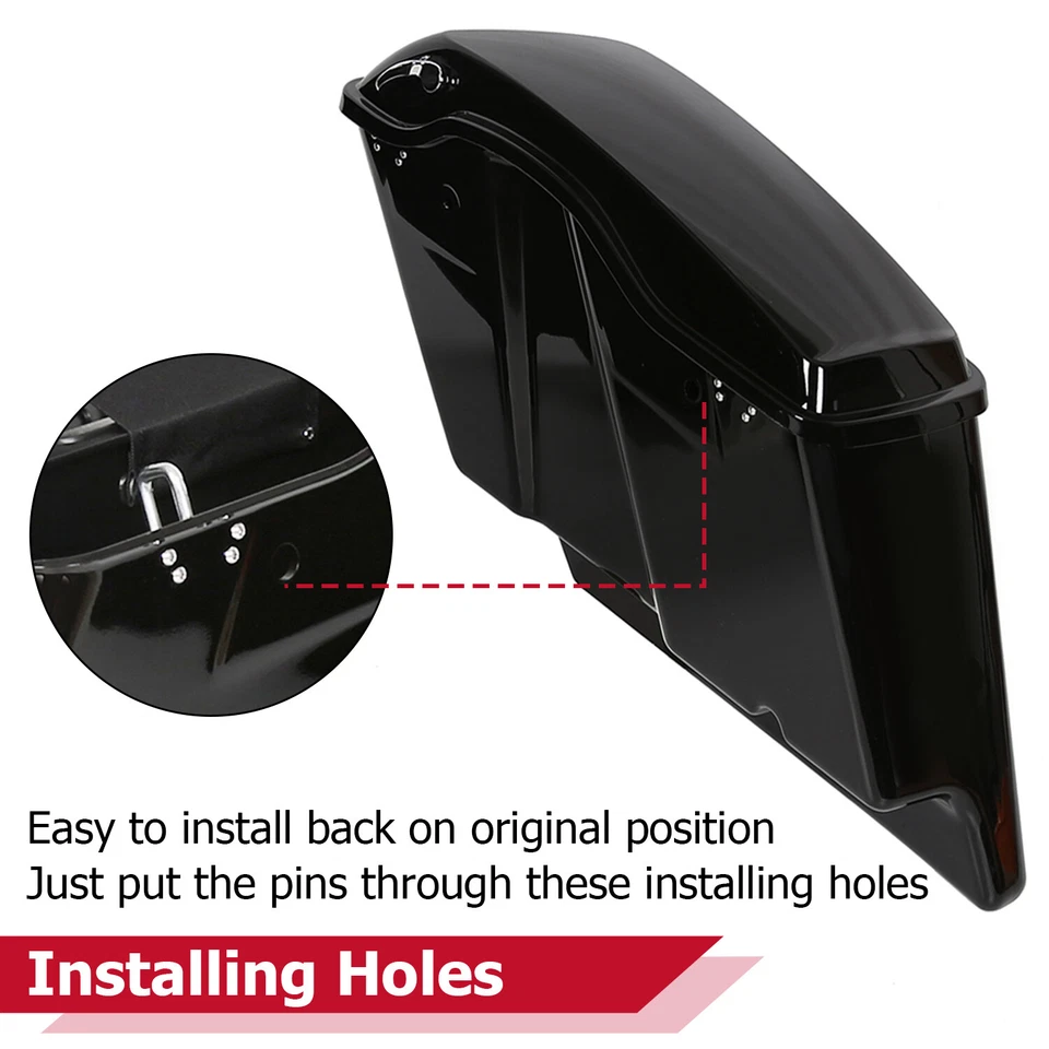 5" Stretched Saddlebag Saddle Bags For Harley Touring Street Road Glide 14-2024 - Image 4 of 4