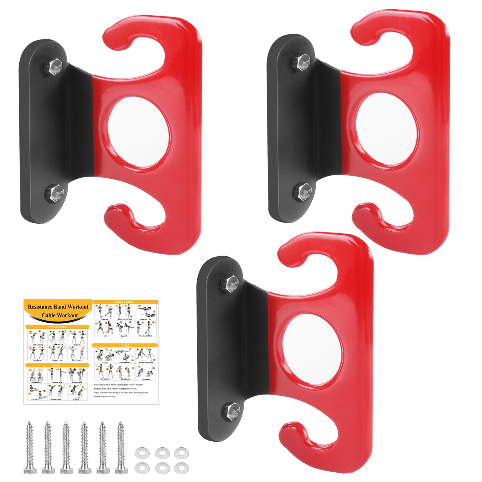 Lovind Resistance Band Wall AnchorsHome Gym Workouts Anchors Door Anchor for ...