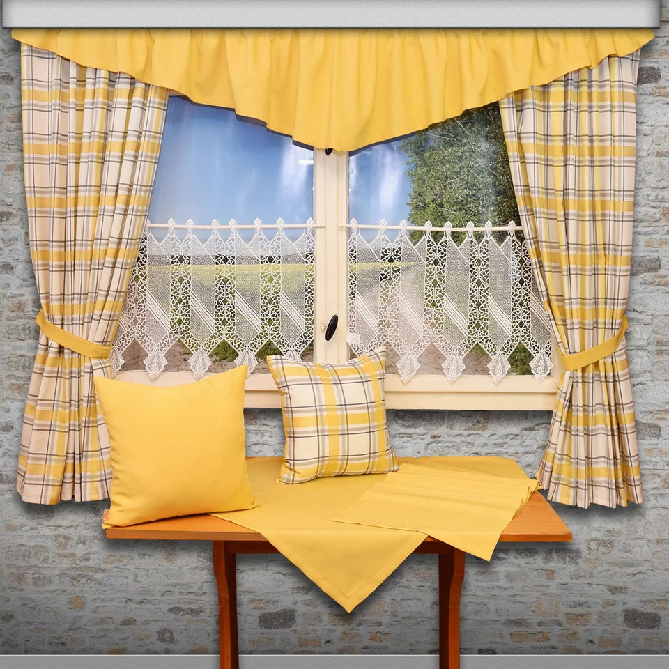 Querbehang Hetty Gelb mit Reihband Landhausserie Hetty - Bild 2 von 4