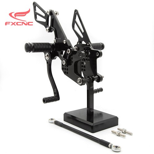 CNC Adjustable Footpegs Rearsets For Kawasaki ZX10R 2006-2008 2009 2010 Black - Imagen 2 de 15