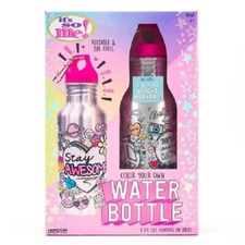 It's So Me! Color Your Own Water Bottle Kit Reusable & BPA Free w/ 4 Markers NEW