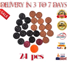 Wooden Carrom Coins. High Quality Set Wooden Checkers(24 Pieces, fast shiping.