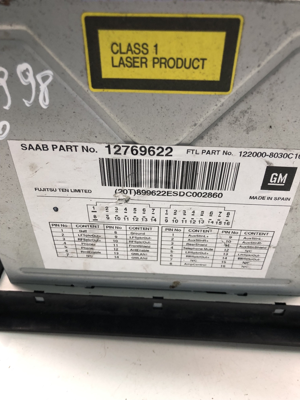 NO3998 SAAB CD RADIO CONTROL 12769622 | eBay