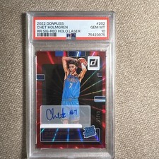  Chet Holmgren 2022-23 Donruss RC Auto #202 Red Laser Holo Prizm /49 PSA 10! 🔥