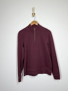Ted Baker Mens 1/4 Zip Pullover Sweater Size 4 US Large L Burgundy