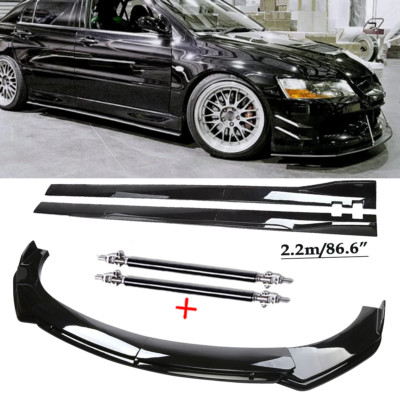For Mitsubishi Lancer Evo 7/8/9 Front Bumper Lip Splitter Spoiler Glossy Black