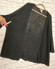 XL/1X/2X/3X/4X New Black Crocheted Cardigan Sweater Kimono Shrug Lace 50 