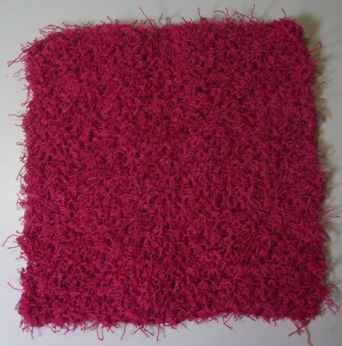 handcrafted pink, yellow,orange variegated dish cloth & pink scrubby - Picture 3 of 3