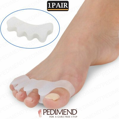 PEDIMEND  Gel 5 Zehen Trenner Abstandhalter Korrektor Spreizer & Glätteisen 1 PAAR UK