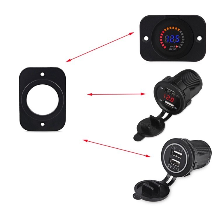 12v 24v Cigarette Lighter Socket Bracket Mounting Panel Boat Car Power