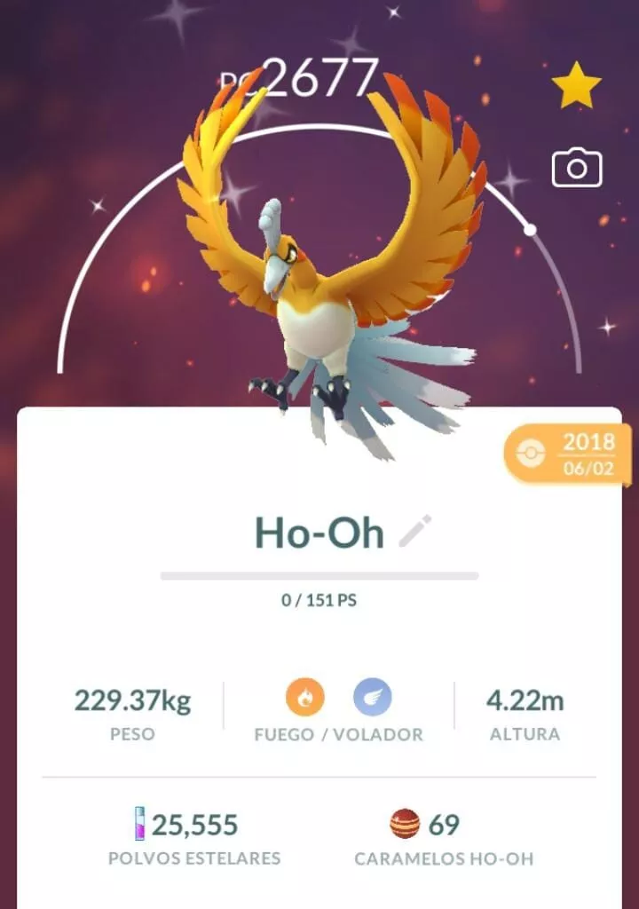 Shiny Ho- Oh pokemon go (Registered or 30 Days)