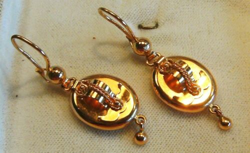 Antik Biedermeier  prächtige 585er Gold Ohrringe Rotgold Goldohrringe RAR - Bild 1 von 1