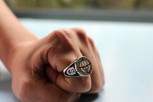 Scharfschützengewehr One Shot One Kill Army Special Force Militär Echt Silber Ring - Bild 5 von 8