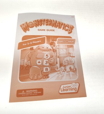 Monstermatics Junior Learning Board Game Instruction Manual Part  F156