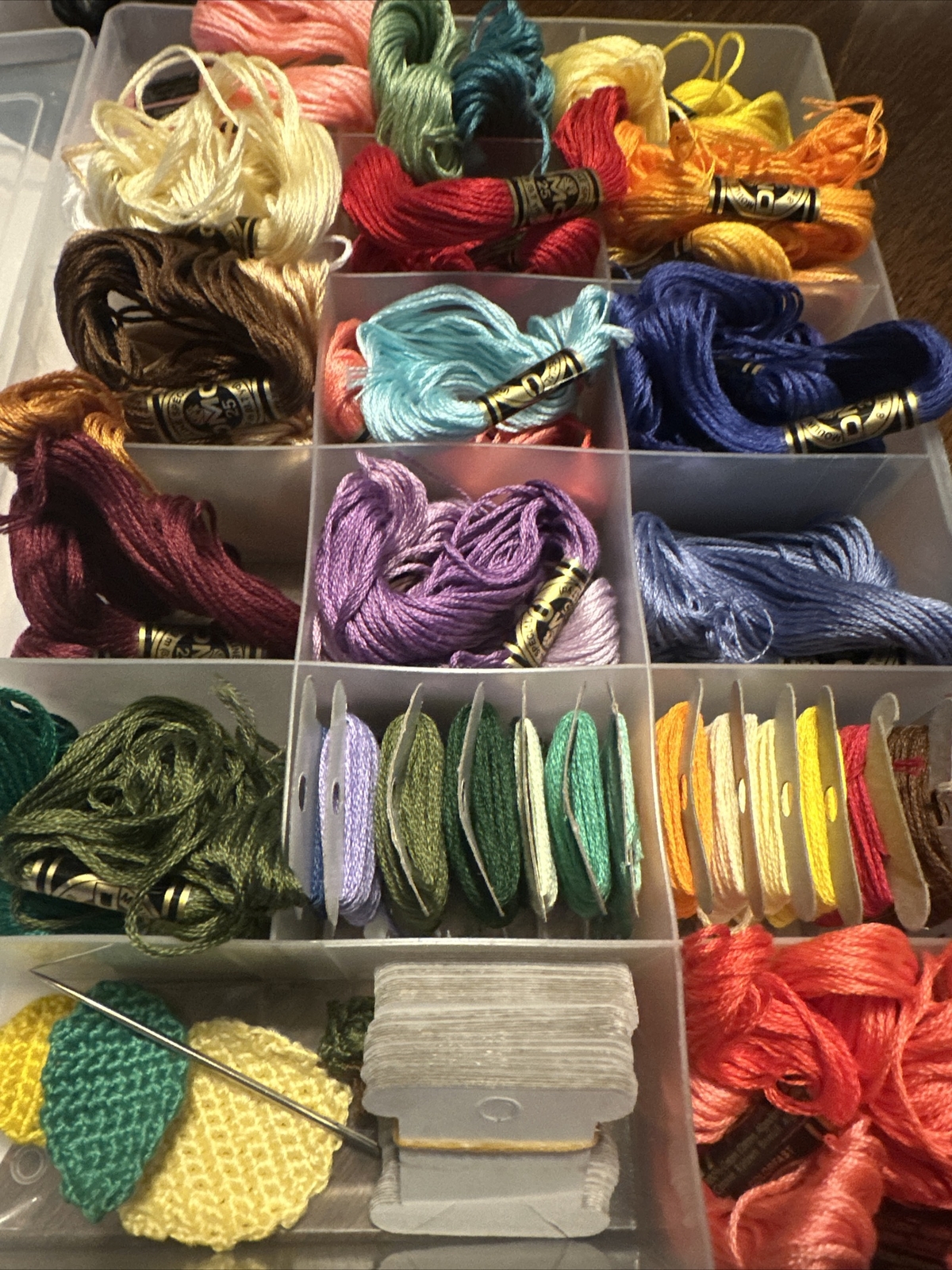 Large Embroidery Floss Kit Case Needle 56 Floss thread Included sewing lot
