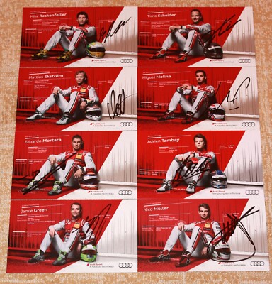 Team Audi Autogrammkarte 4 x Original Signiert Motorsport+ G 20578