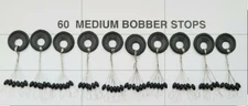 SIZE MED BOBBER STOPPERS ( BLACK 60 PCS 10 RINGS) stops, running out fast