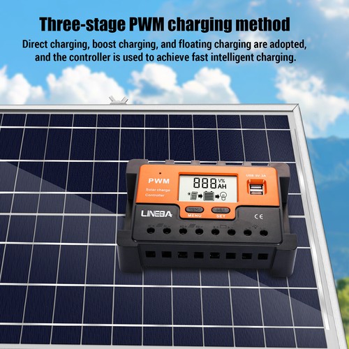 100A/60A/30A 12V/24V/36/48V PWM Solarladeregler Solarpanel PV Regler - Bild 5 von 55