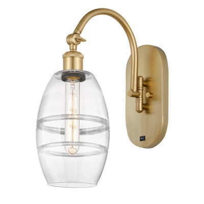 Innovations 518-1W Vaz 1Lt 6'' Sconce, Swivel Arm, GD/CL - 518-1W-SG-G557-6CL