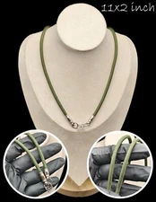 Stainless Steel Splendid 1 Hook Men Women Green Rope Cord Necklace Amulet CK295